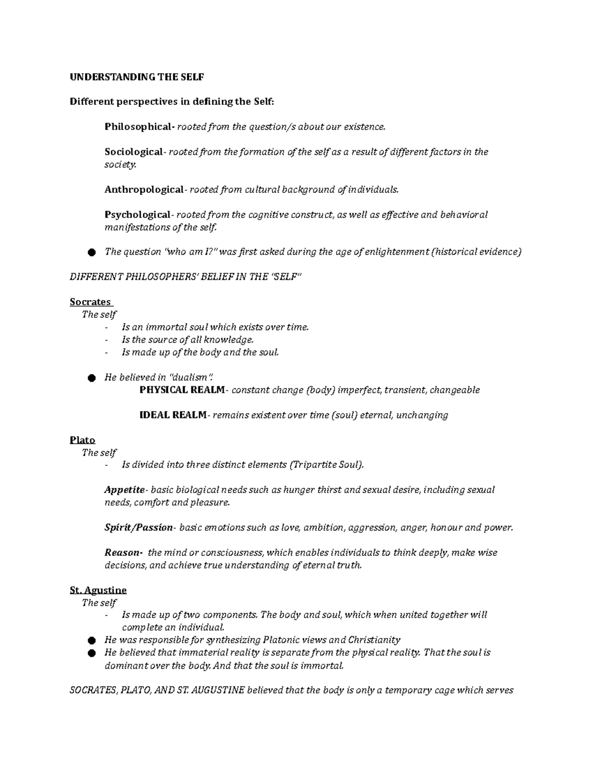 UTS- Handouts - Understanding The Self Finals Notes - UNDERSTANDING THE ...