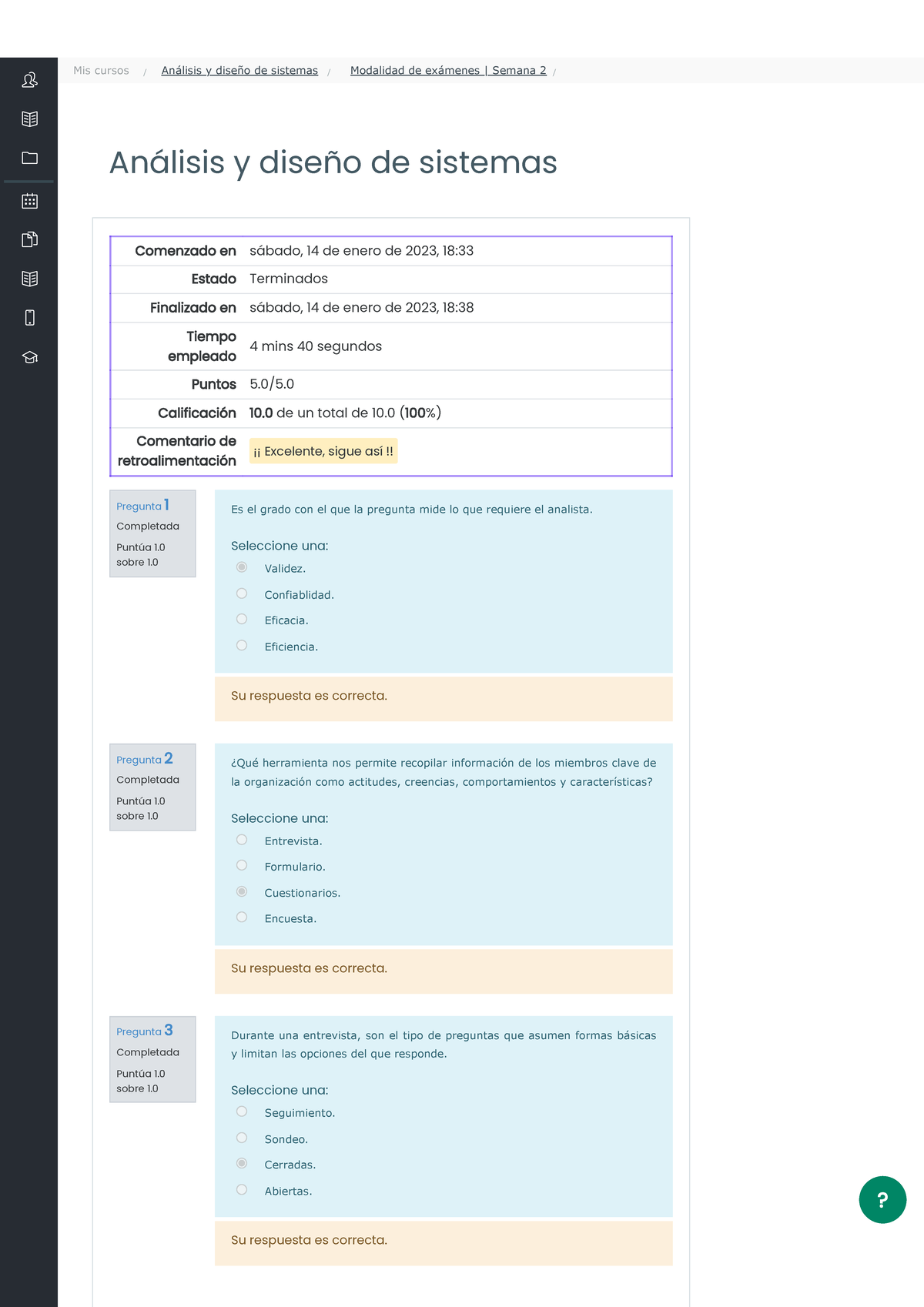 Modalidad De Ex Menes Semana Revisi N Del Intento An Lisis Y Dise O De Sistemas Pregunta