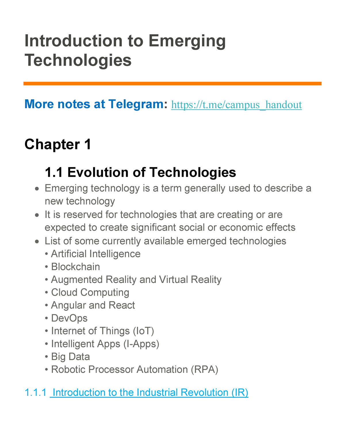 thesis on emerging technologies