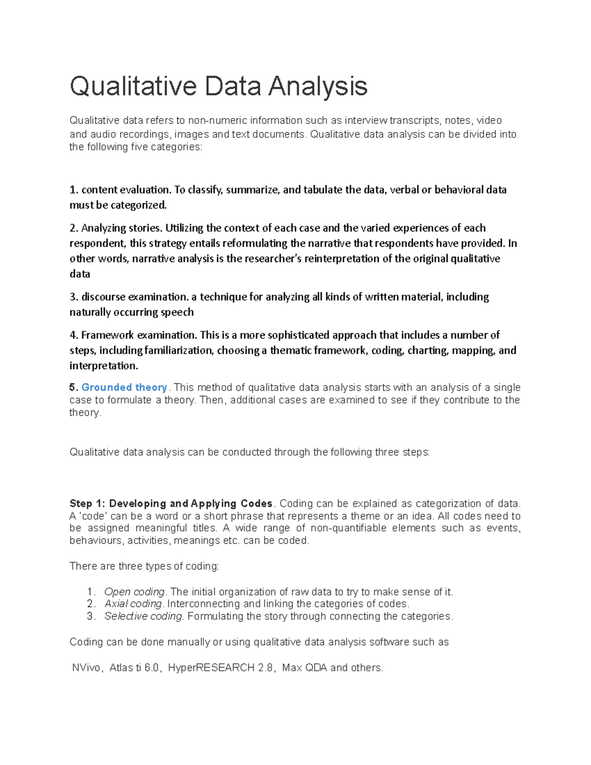 Qualitative Data Analysis - Qualitative Data Analysis Qualitative data ...