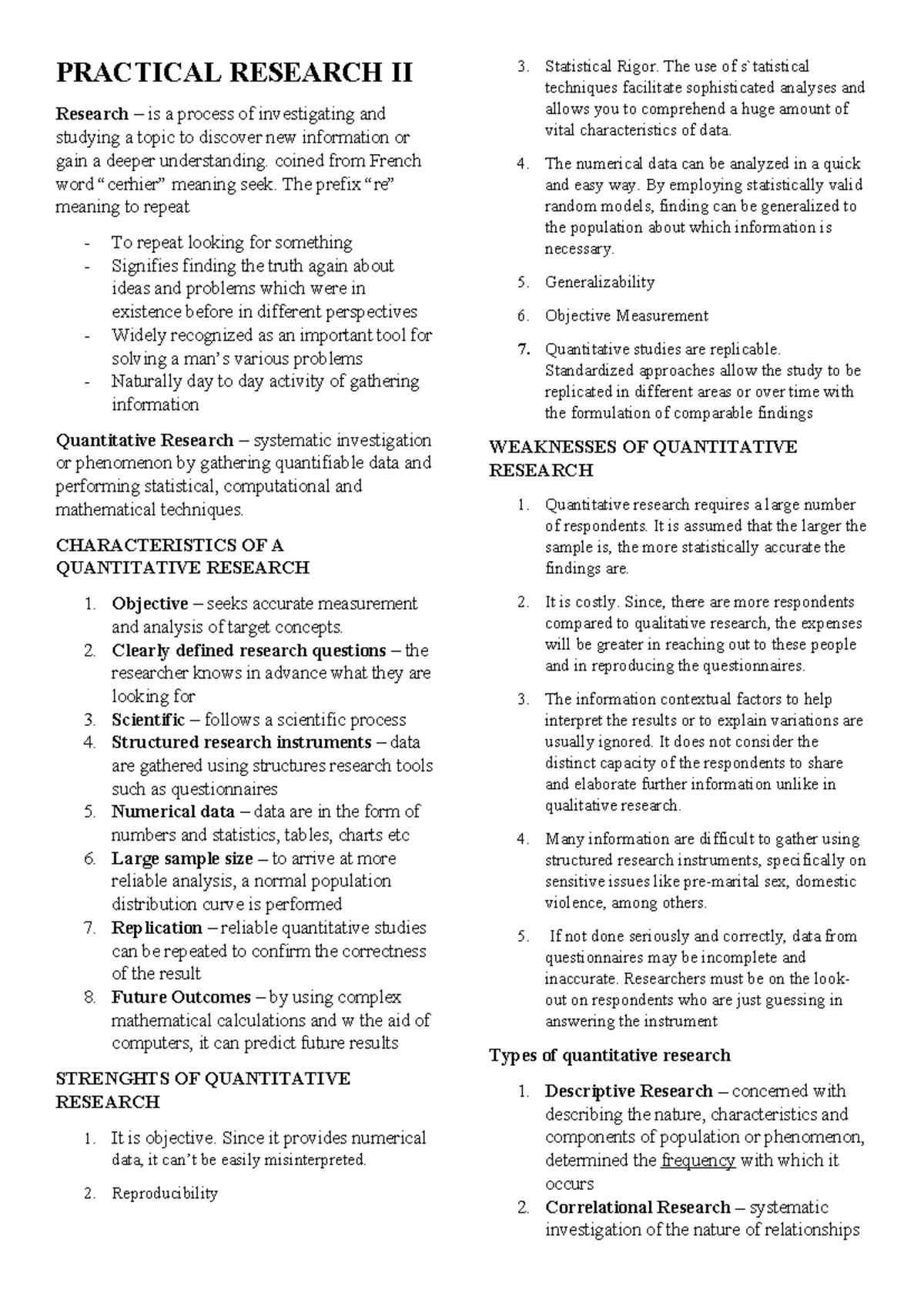 Practical Research II - ds UCCSP - PRACTICAL RESEARCH II Research – is ...