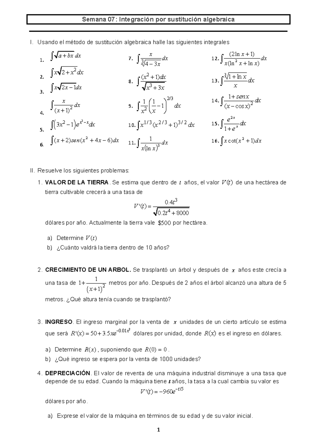 Actividad 7 MAT II UCV - Ejercicios resueltos de matemática II - Semana ...