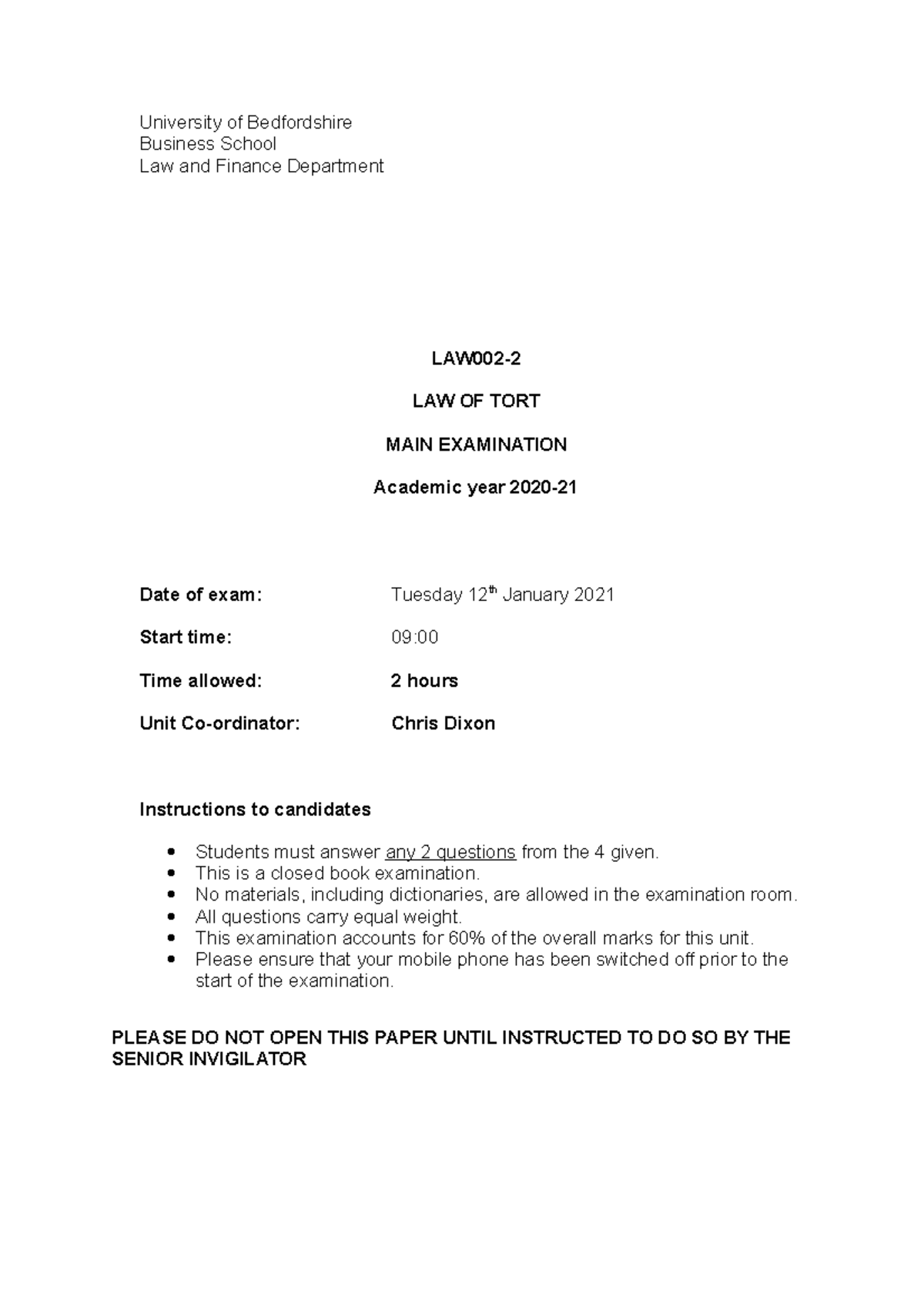 law002-2-tort-exam-main-2021-university-of-bedfordshire-business