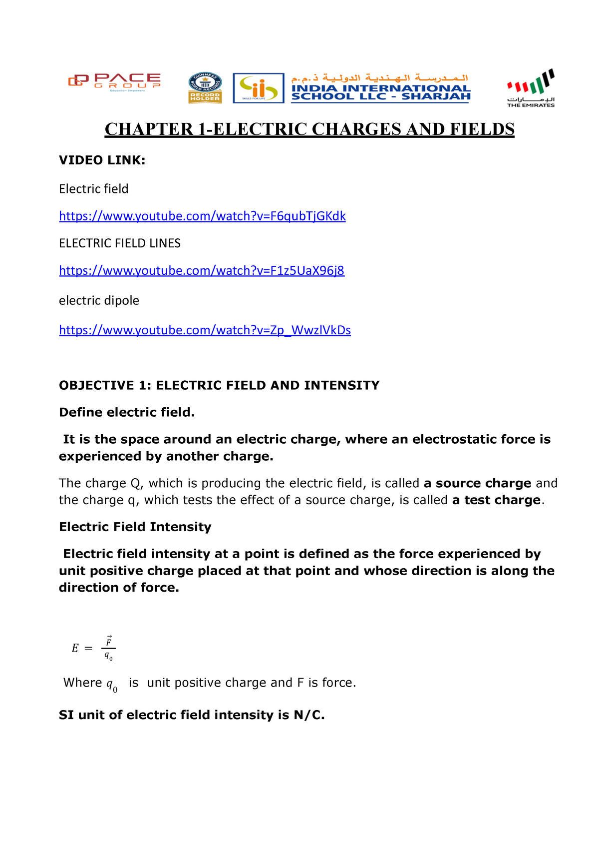 ELECTRIC CHARGES AND FIELDS - CHAPTER 1-ELECTRIC CHARGES AND FIELDS ...