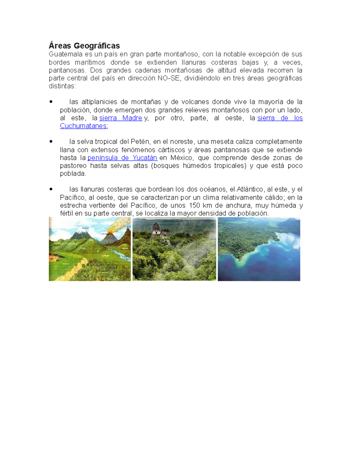 Reas Geogr Ficas Reas Geogr Ficas Guatemala Es Un Pa S En Gran