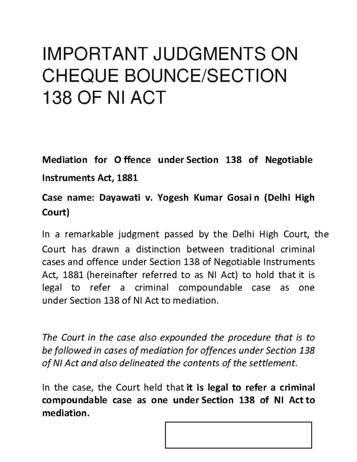 important-judgments-on-section-138-of-ni-act-important-judgments-on