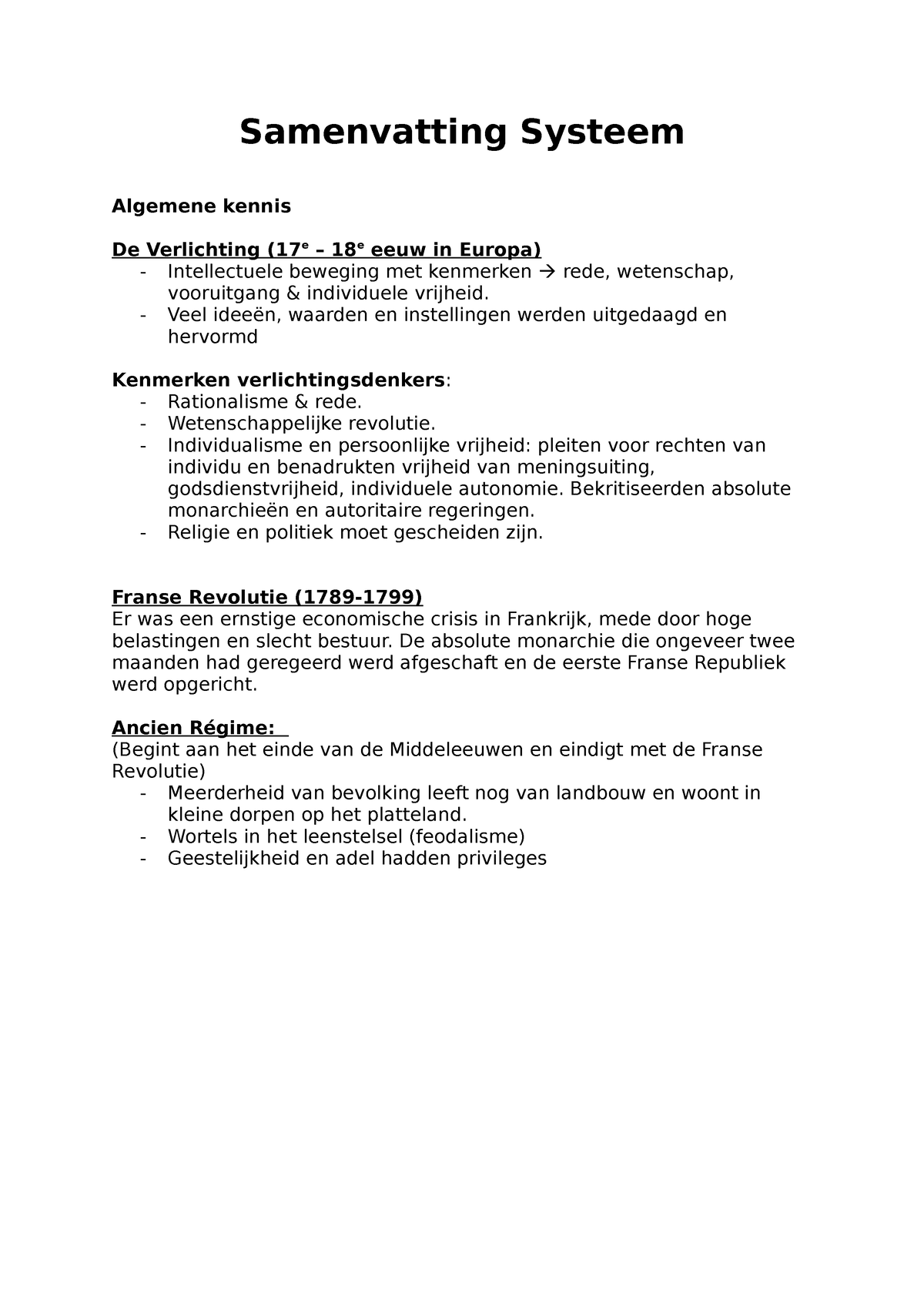 Grondslagen Samenvatting Systeem - Samenvatting Systeem Algemene Kennis ...