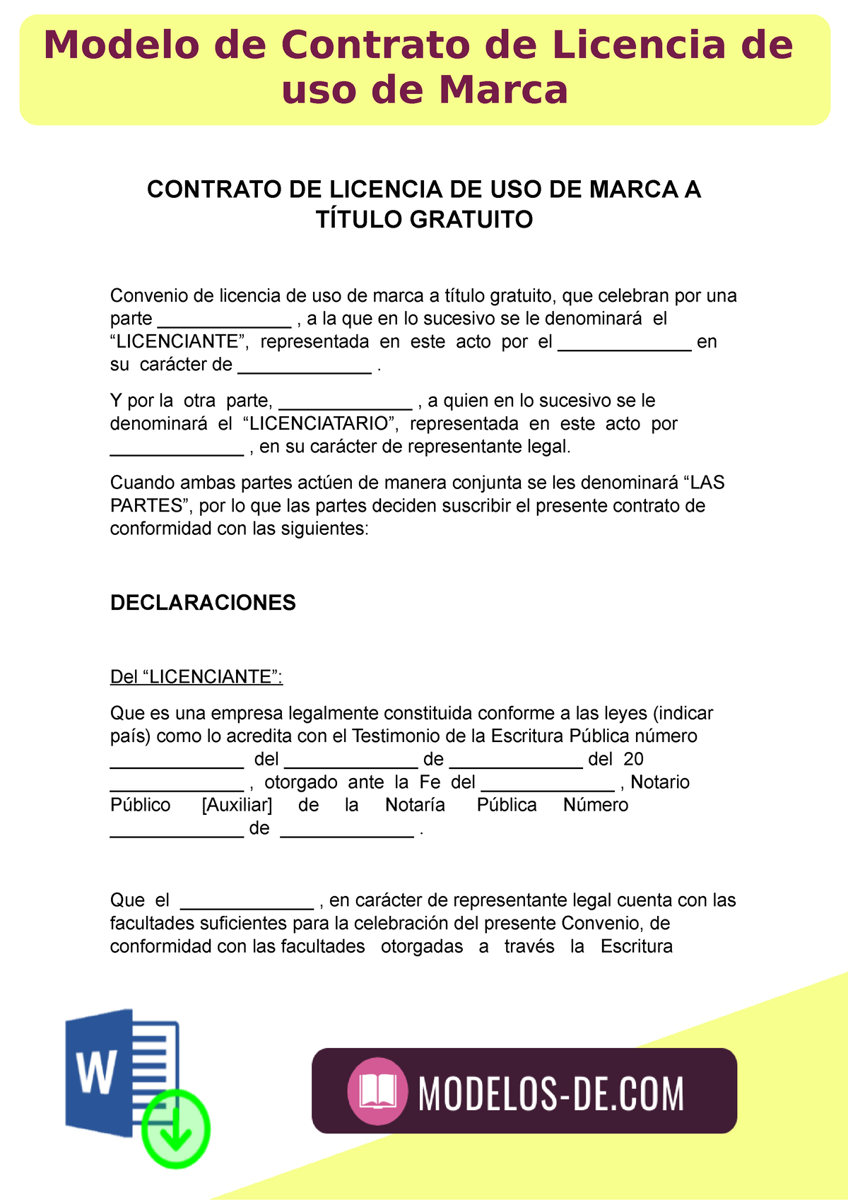 Contrato De Licencia De Uso De Marca Actualizado Abri 5465