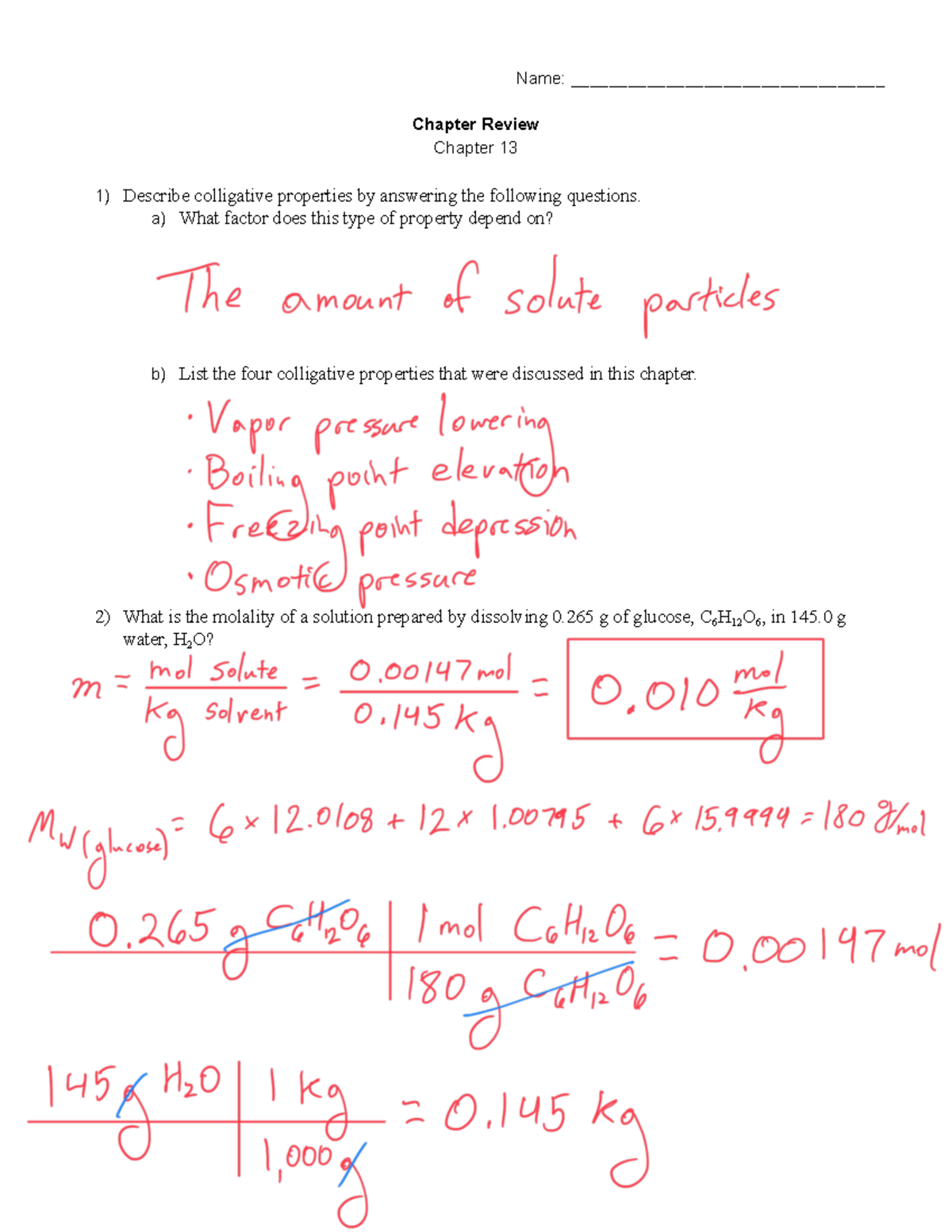 chapter 13 section 3 assignment solution chemistry