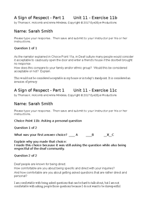 ASOR 111 - A sign of respect assignment. - A Sign of Respect - Part 1 ...