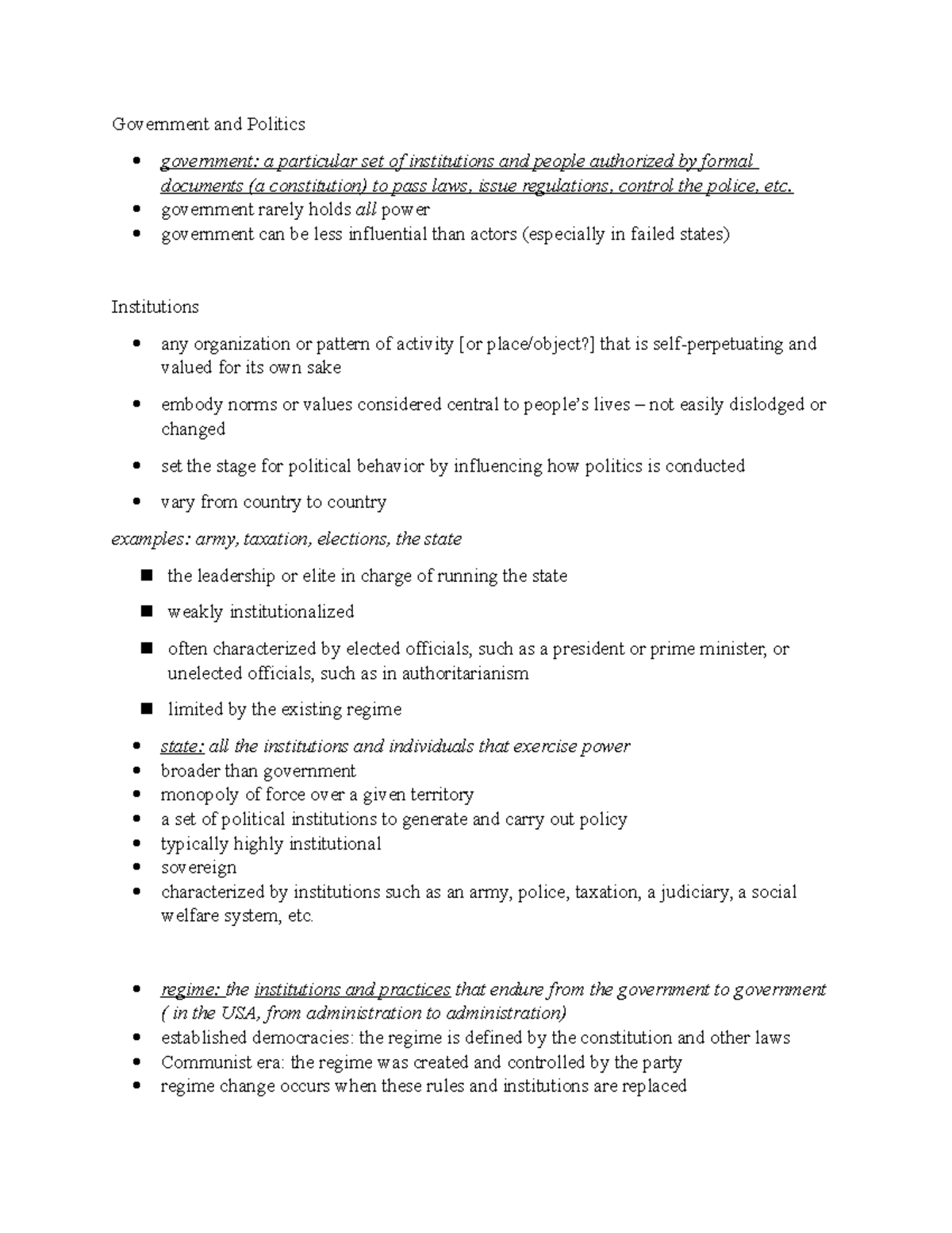 Government and Politics Unit 2 - Government and Politics government: a ...