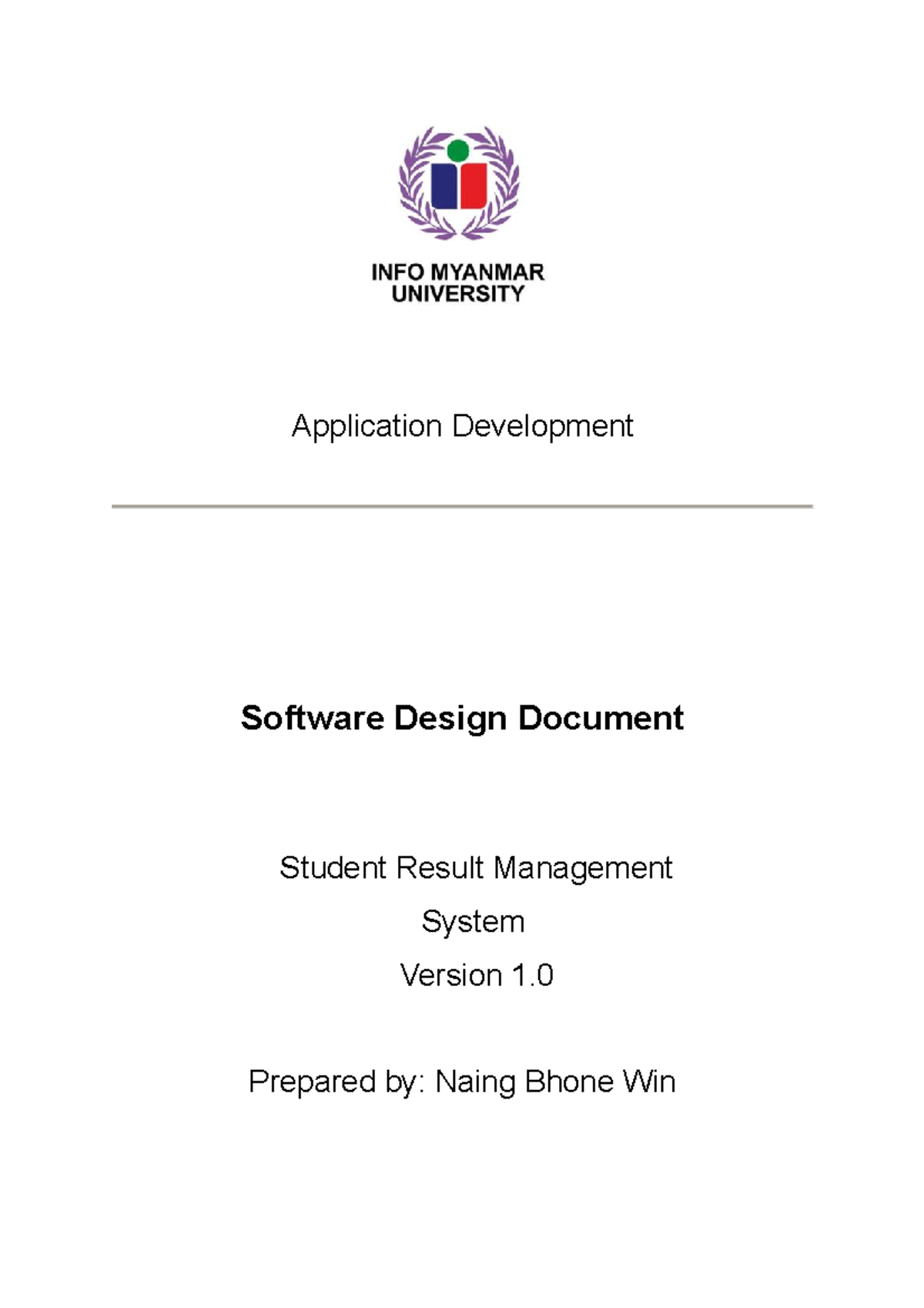 Software Design Document - Application Development Software Design ...