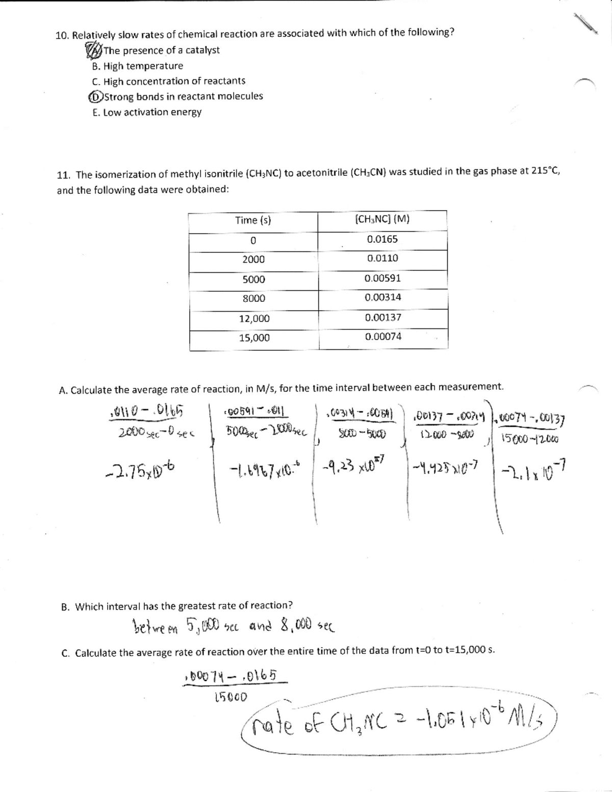 Kinetics Practice 1 - AP Chemistry With Mrs. Martin - Studocu