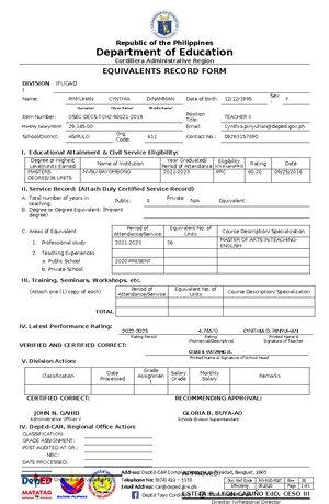 BE Individual Accomplishment Report 24 - Department of Education Region ...