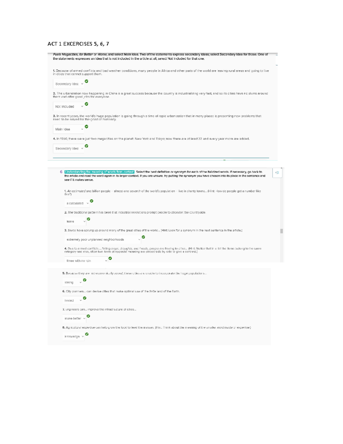 ACT 1 English - Ingles Avanzado - ACT 1 EXCERCISES 5, 6, - Studocu