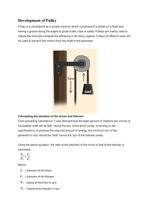 Development Of Pulley Machine Design Development Of Pulley Pulley Is Considered Studocu