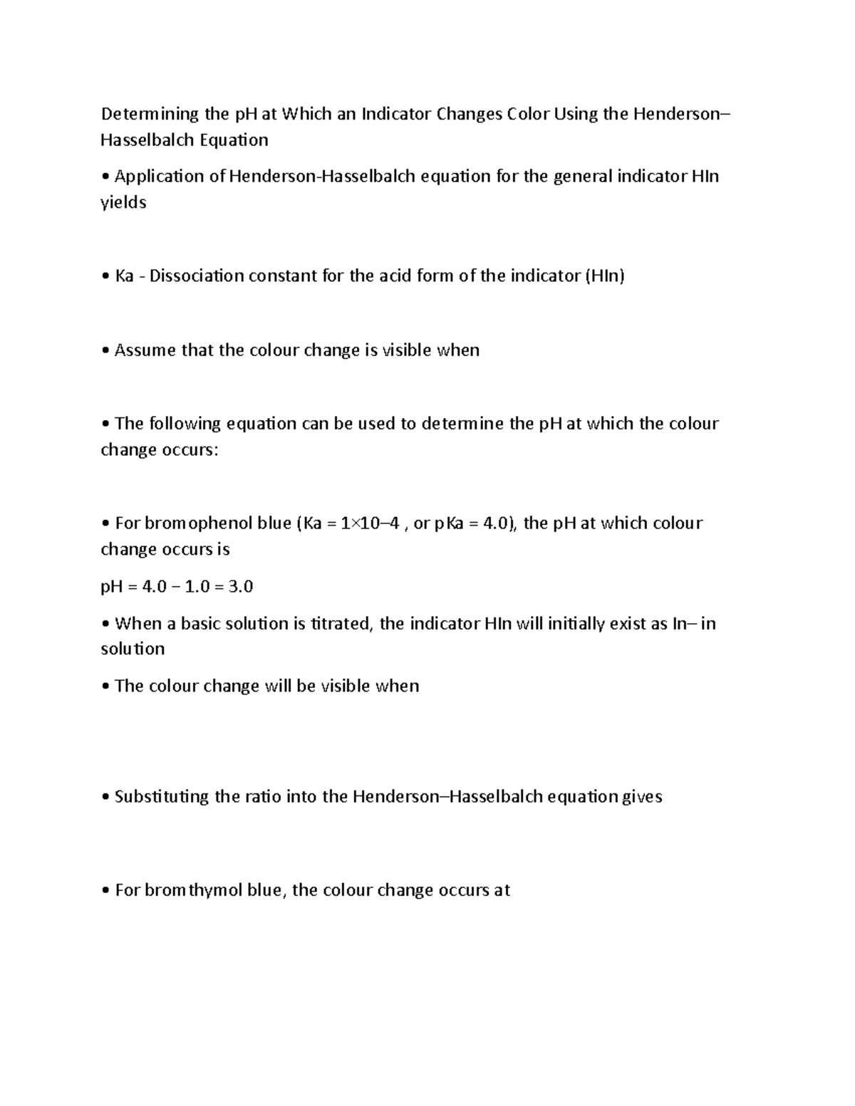 114 - Determining the p H at Which an Indicator Changes Color Using the ...