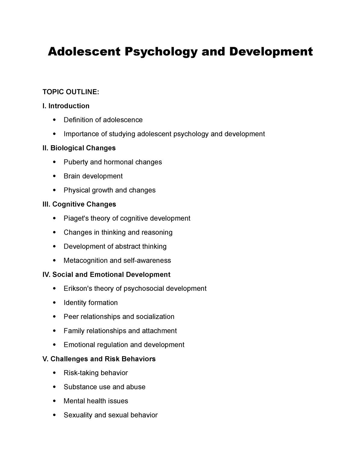 adolescent psychological development essay