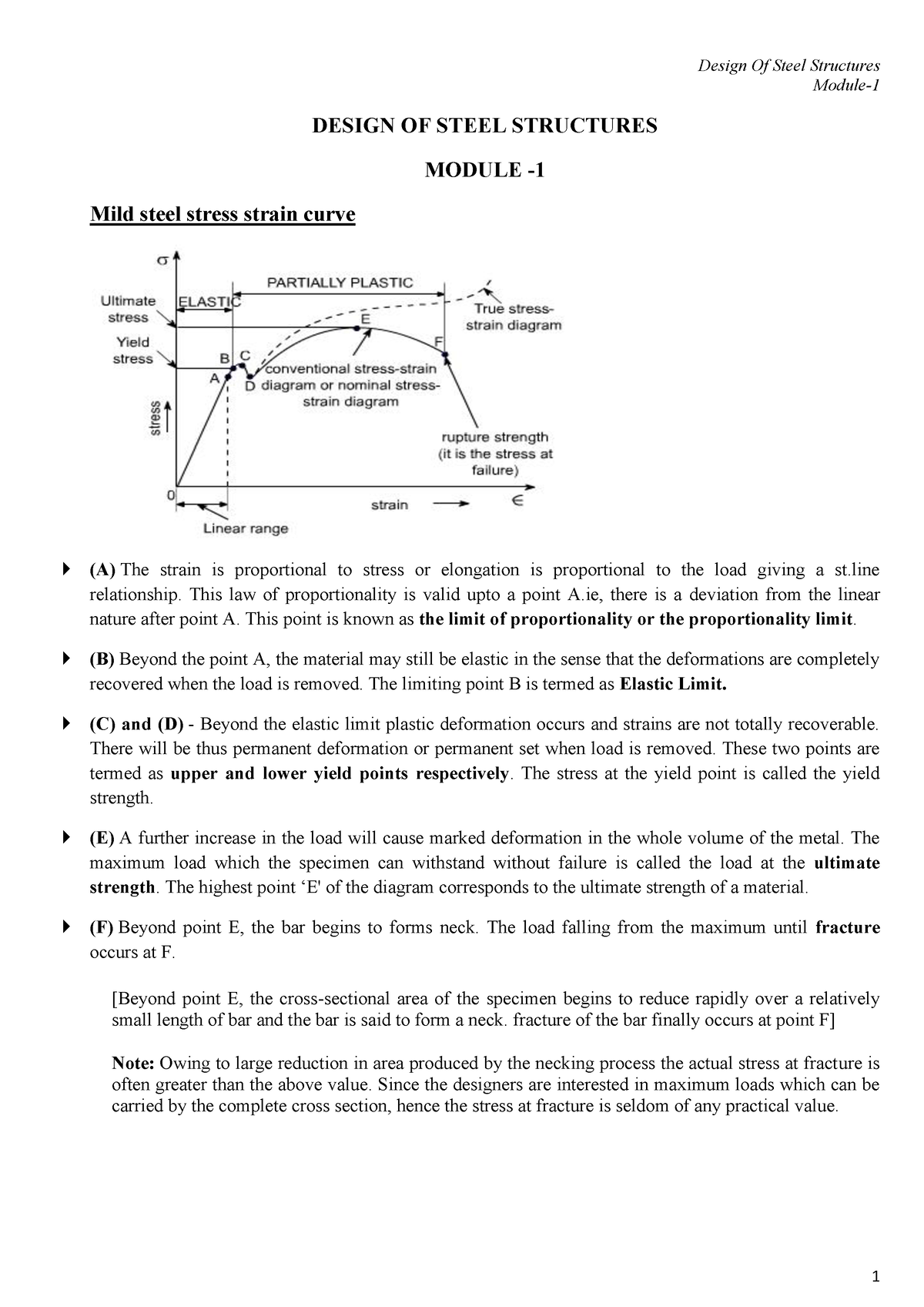 CE401-Design Of Steel Structures Module 1 - DESIGN OF STEEL STRUCTURES ...