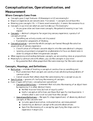 Week 3 - Conceptualization, Operationalization, and Measurement ...
