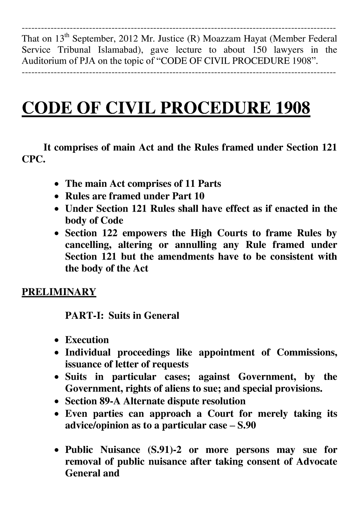 Civil Procedure Code - That On 13th September, 2012 Mr. Justice (R ...