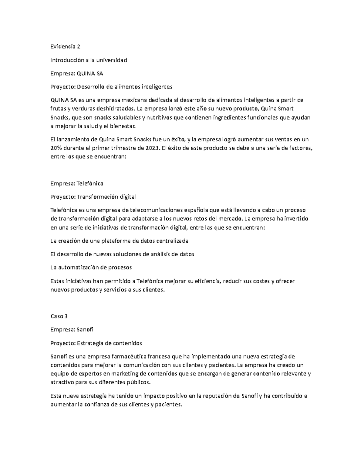 Evidencia 2 introduccion a la universidad - Evidencia 2 Introducción a ...