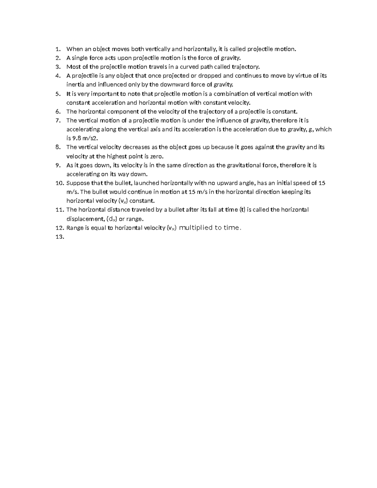 Projectile Motion - A Single Force Acts Upon Projectile Motion Is The 