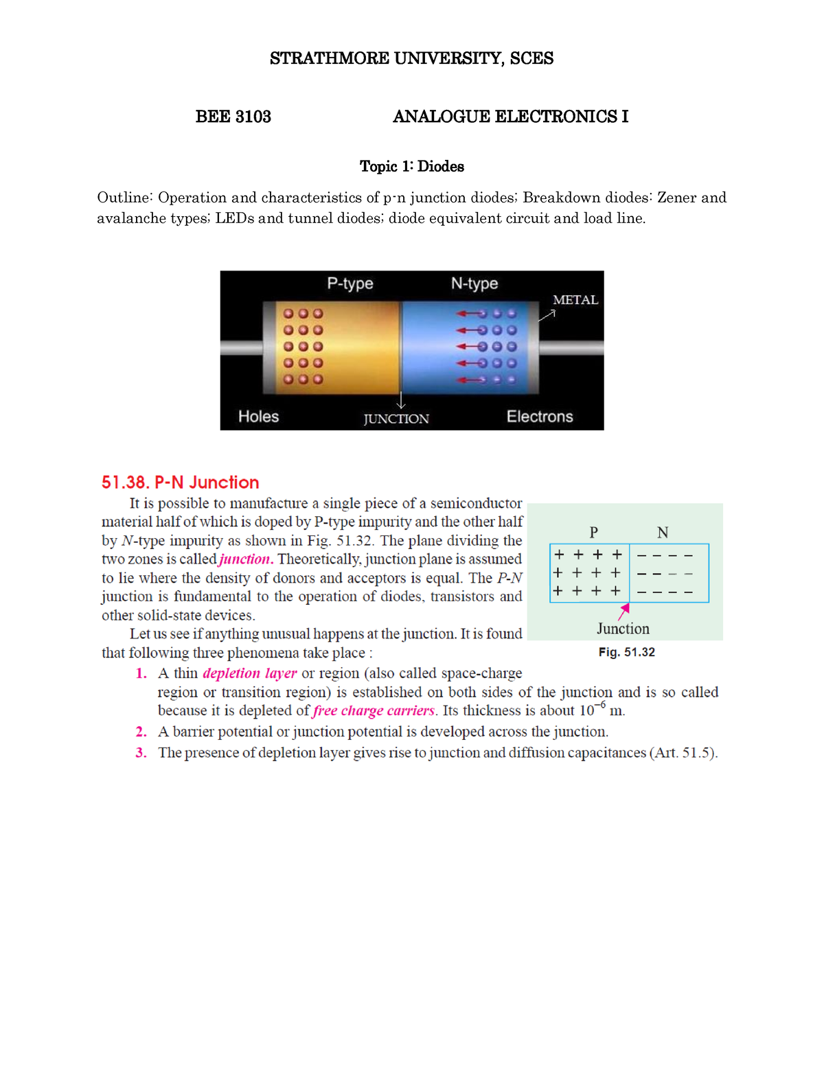 BEE 3103 Lesson 1 - Best - Electrical Engineering - BEE 3103 ANALOGUE ...