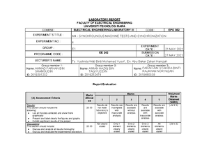 EPO562 G1 P7 Labreport - Lab report for experiment P7 for Electrical ...