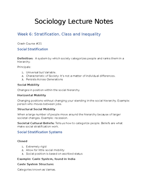 Ch. 3-5 Sociology Lecture Notes - Ch. 3-5 Sociology Lecture Notes ...