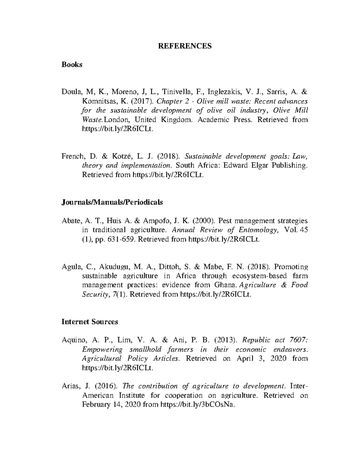 References- Sample - research - REFERENCES Books Doula, M, K., Moreno ...