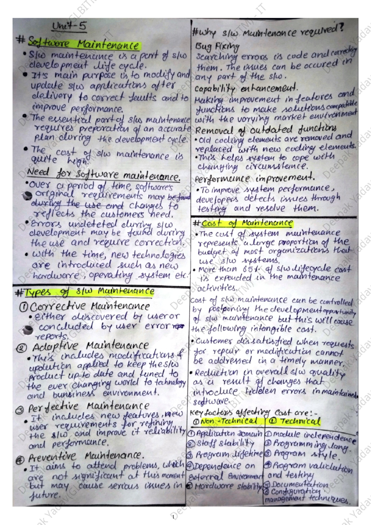 Software Engineering 5th unit Notes - 1 Deepak Yadav(GLBITM) - IT ...