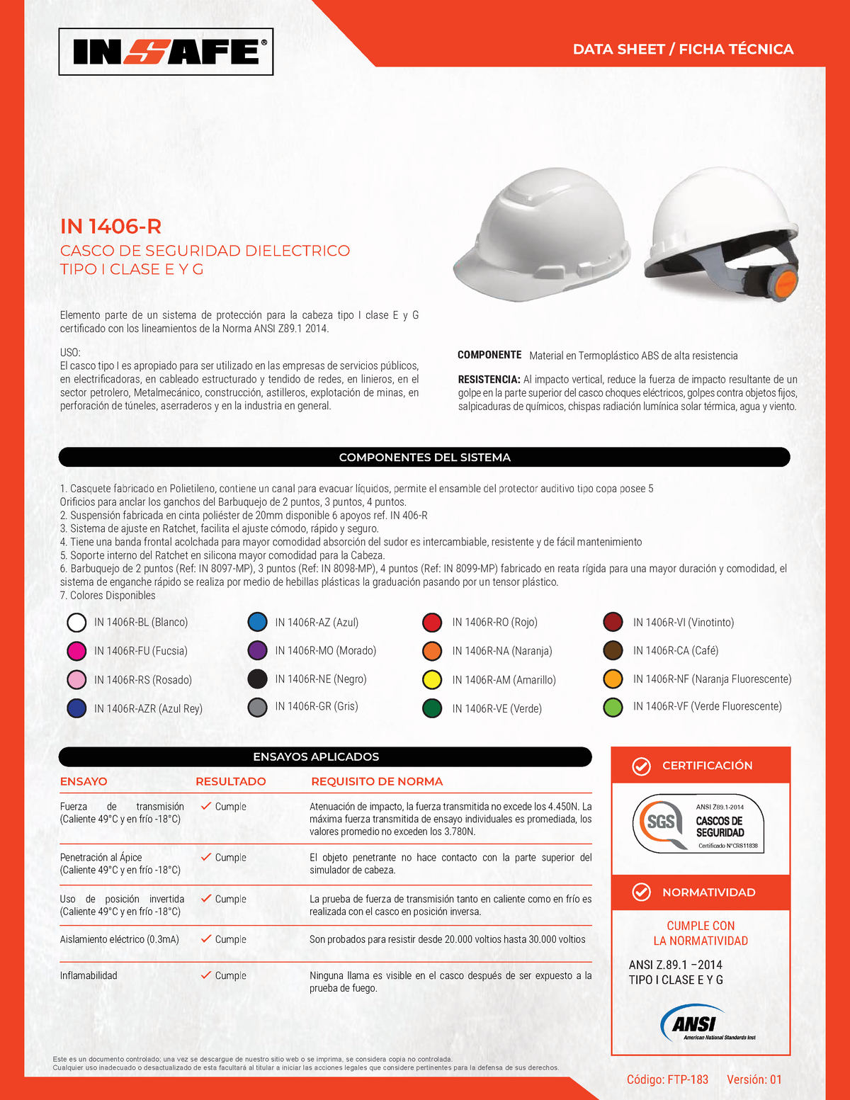 CASCO DE SEGURIDAD INDUSTRIAL RACHET 3 APOYOS BLANCO NORM ANSI Z