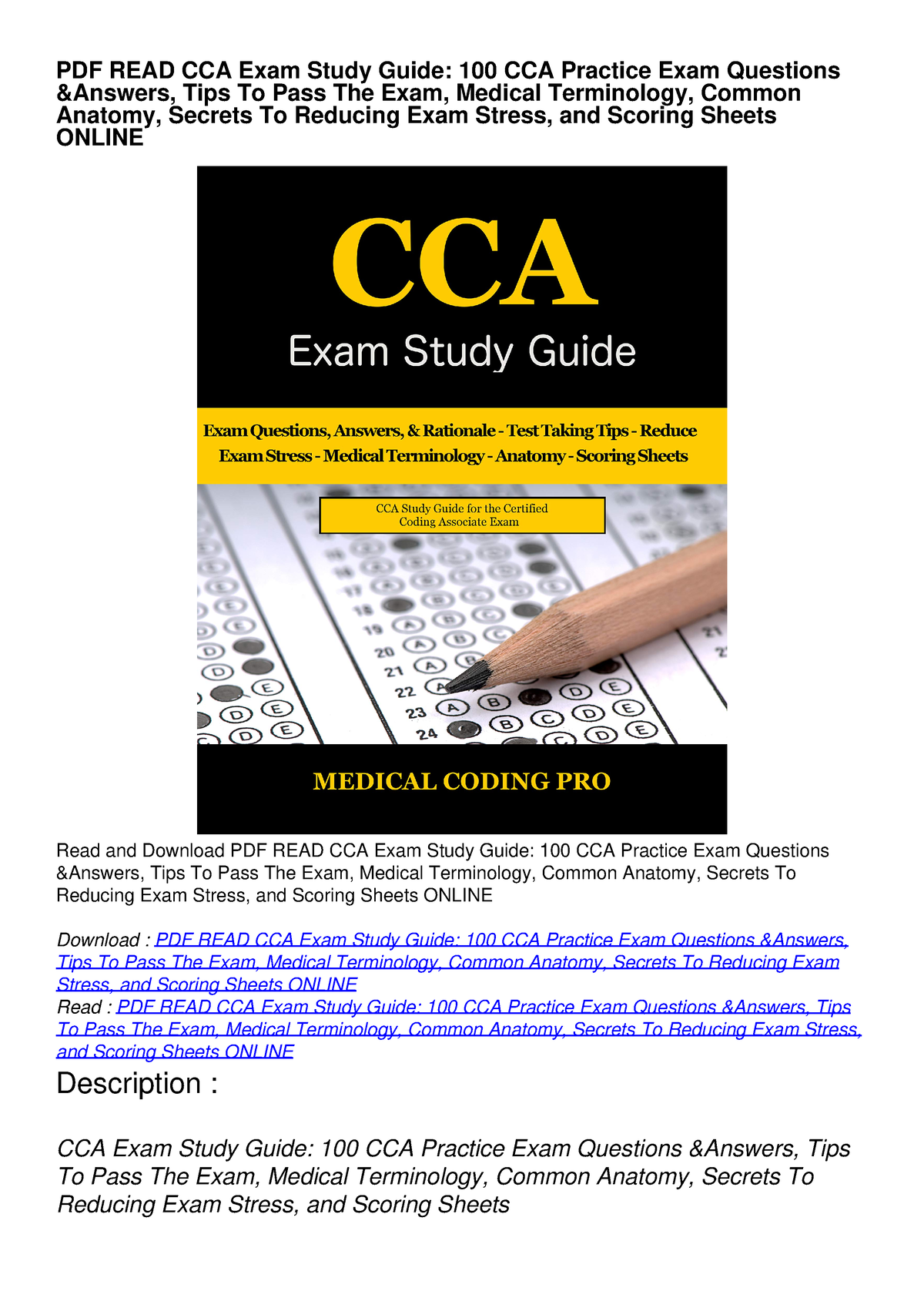 PDF READ CCA Exam Study Guide 100 CCA Practice Exam Questions Answers