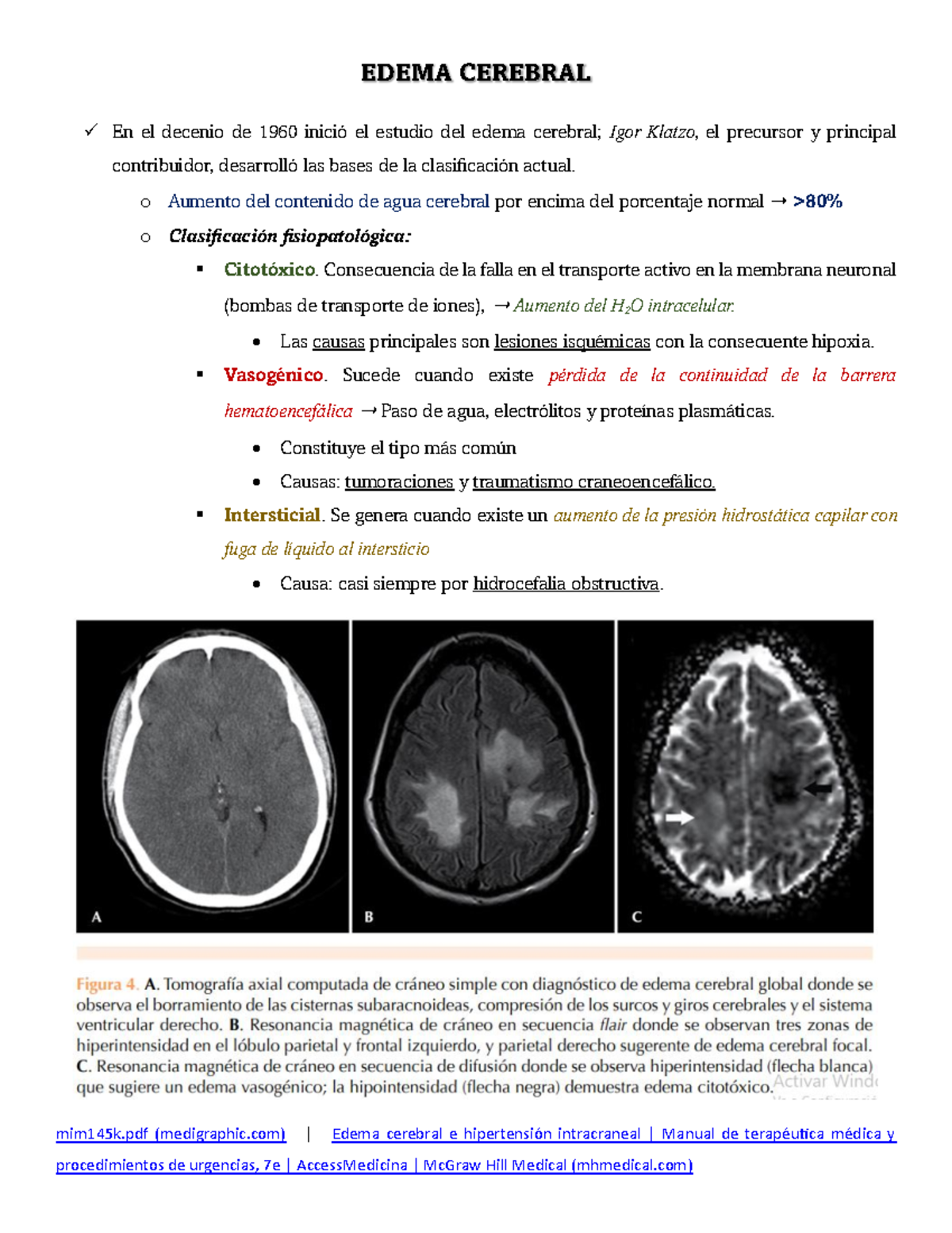 Edema Cerebral - EDEMA CEREBRAL En el decenio de 1960 inició el estudio ...