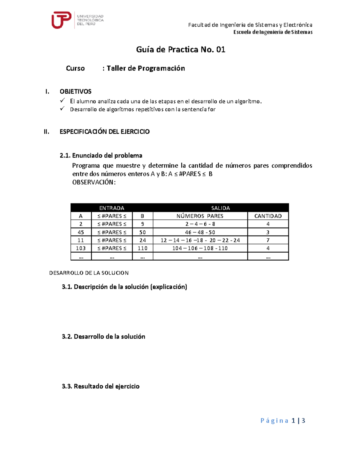 UTP Guia de Laboratorio TP Estructura Repetitiva For 01-1 - Facultad de ...