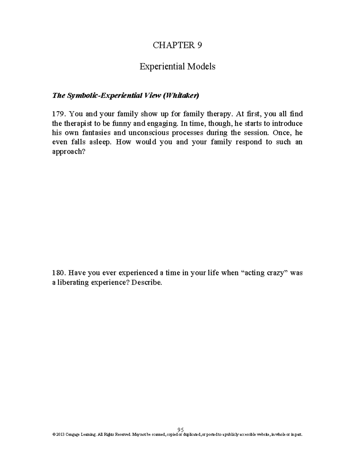 09 9781305092969 goldenberg workbook - CHAPTER 9 Experiential Models ...