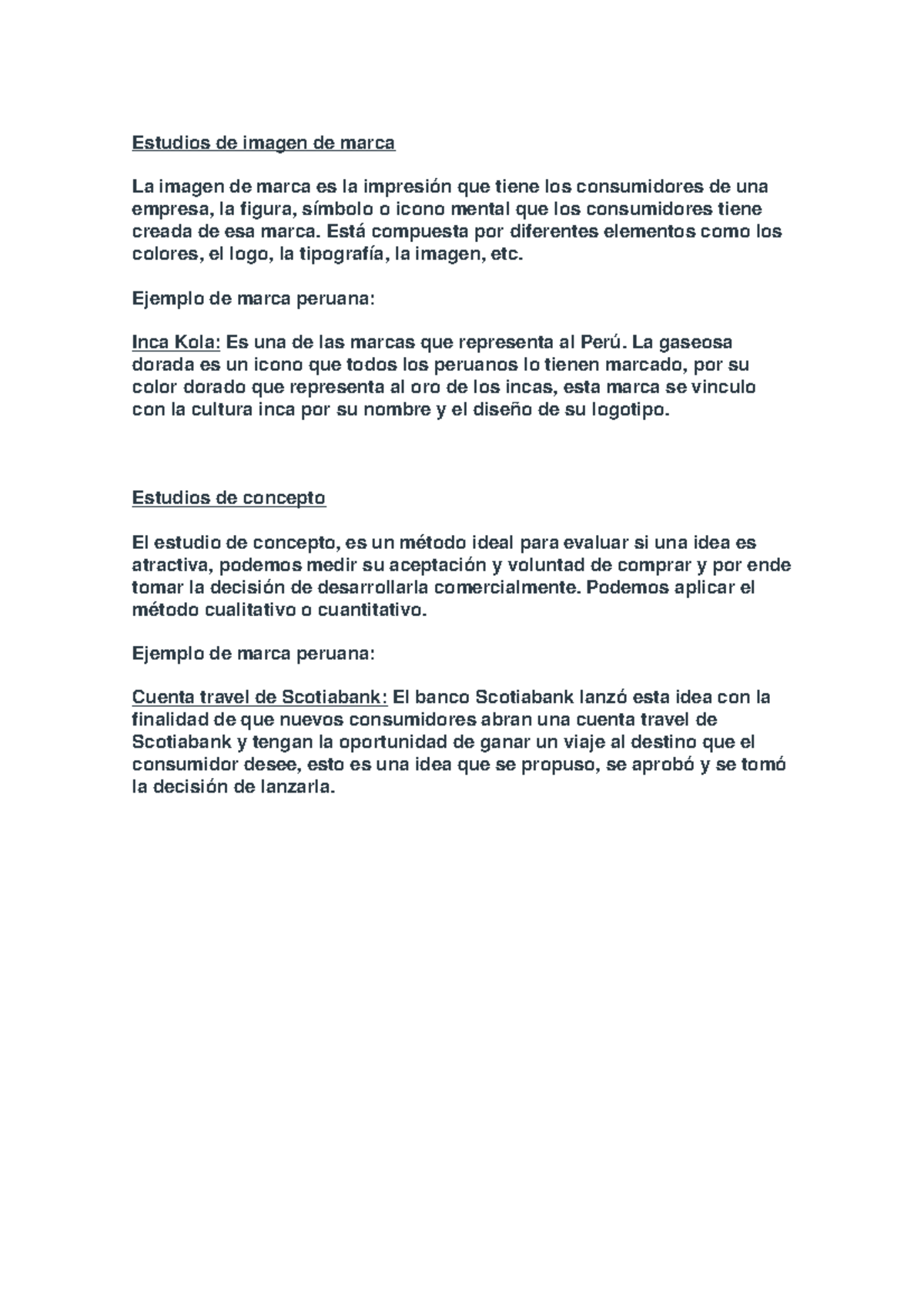 Estudios De Imagen De Marca Y Estudios De Concepto Studocu