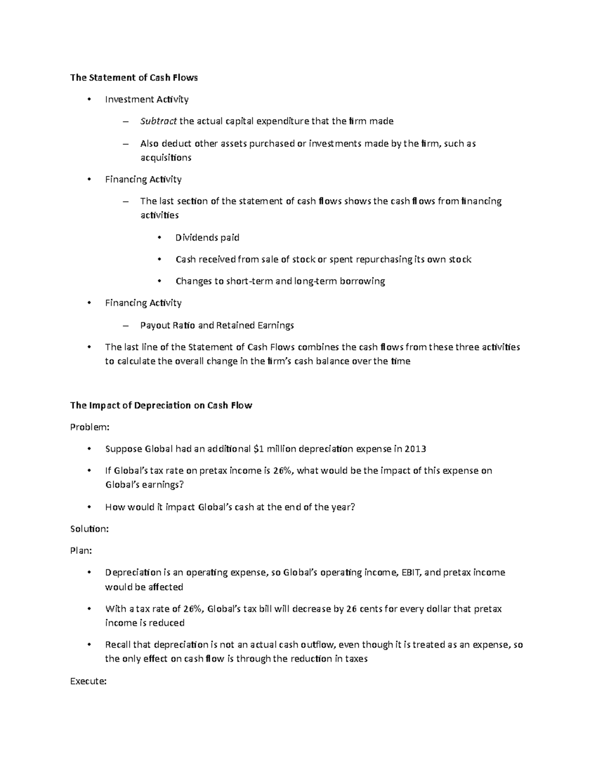 Lecture Notes 2e - The Statement of Cash Flows - Investment Activity ...