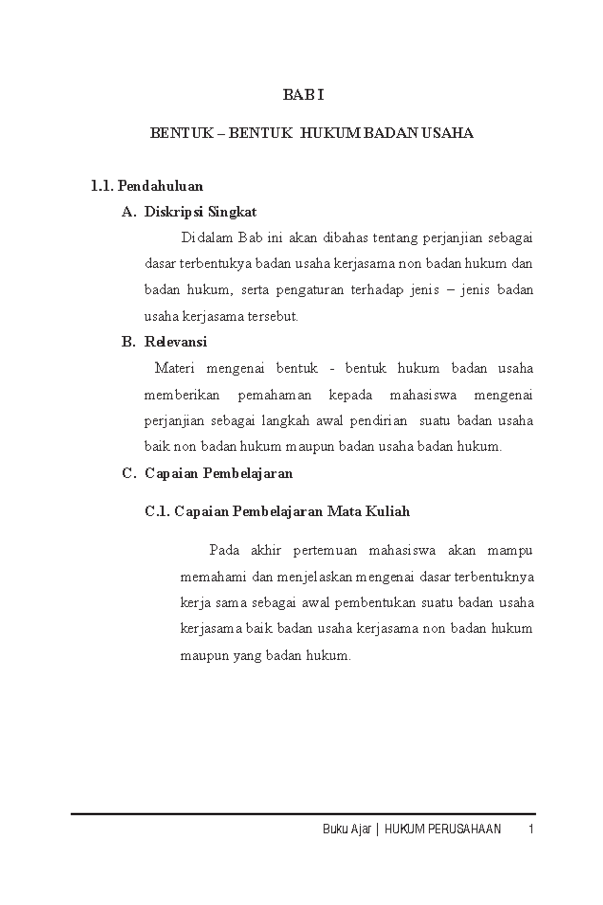 Pembelajaran Hukum Perusahaan-1 - BAB I BENTUK – BENTUK HUKUM BADAN ...