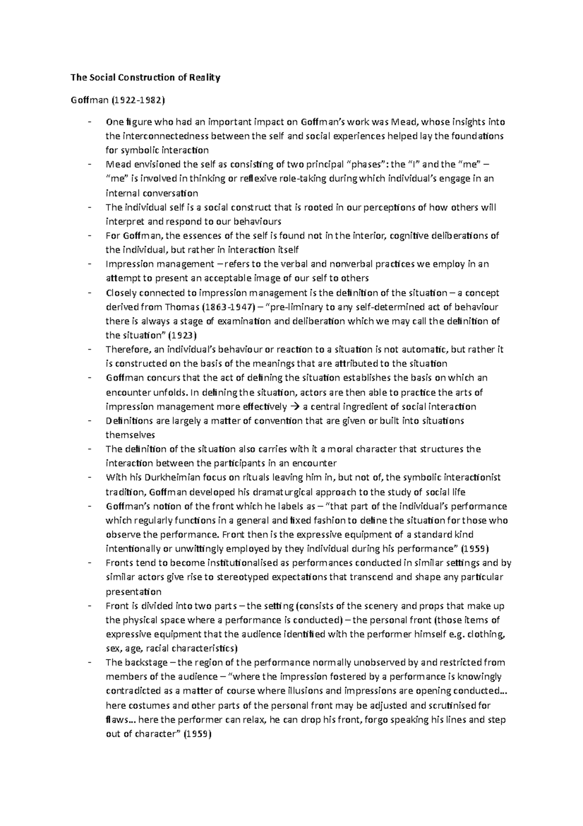 Seminar 3 The Social Construction Of Reality The Social Construction