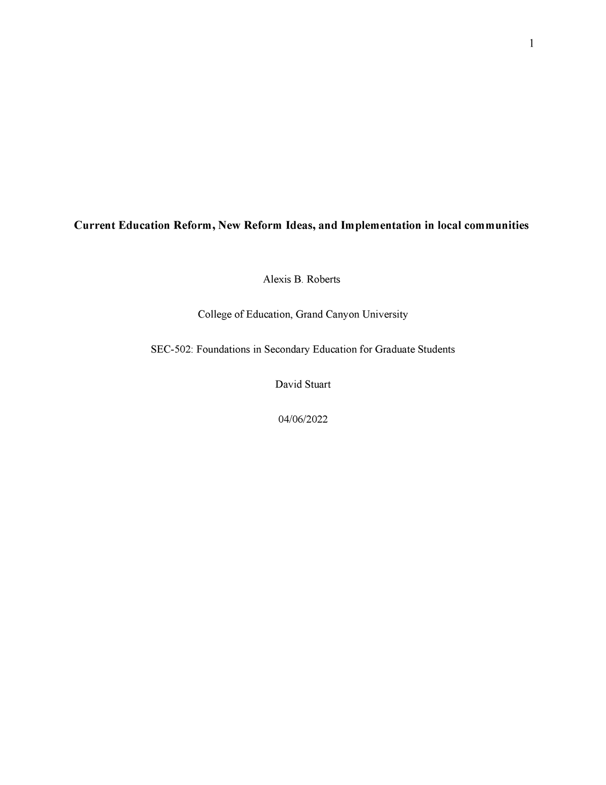 dissertation education reform
