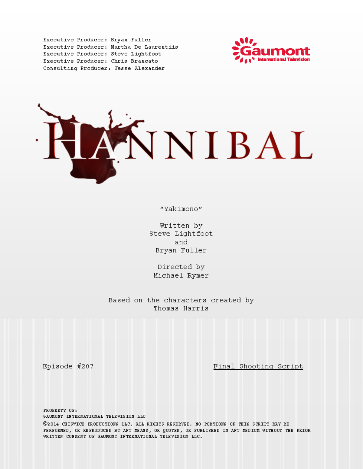 2x07 Script full - “Yakimono” ! Written by Steve Lightfoot and Bryan ...