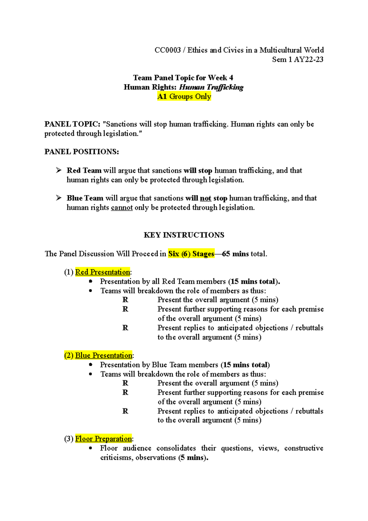 A1 Panel Topic (CC0003) - cc0003 - NTU - Studocu