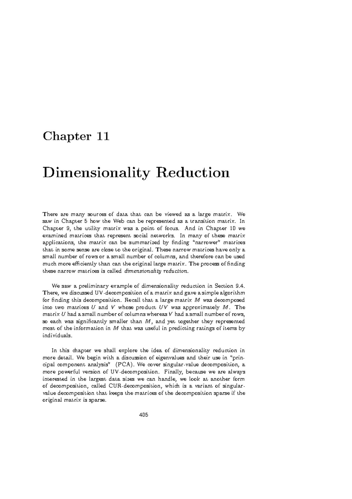 Recommender Systems chapter notes - Chapter 11 Dimensionality Reduction ...