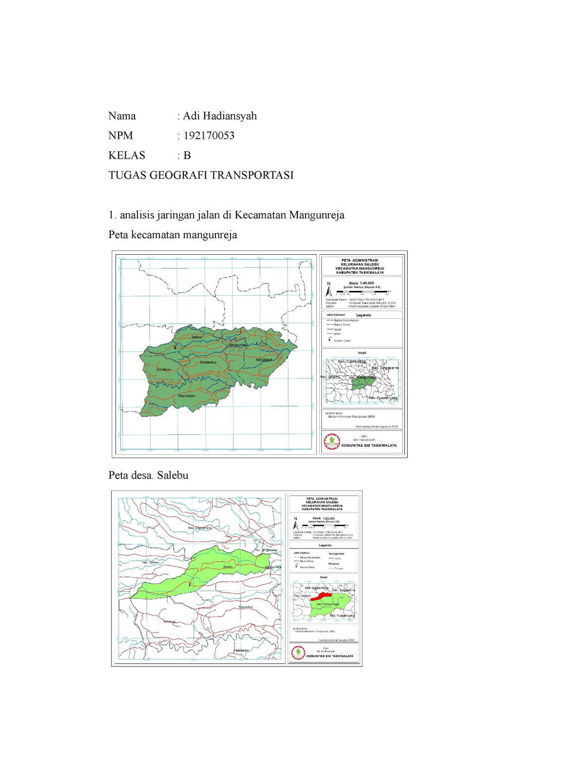 Tugas Geografi Transportasi - Nama : Adi Hadiansyah NPM : 192170053 ...