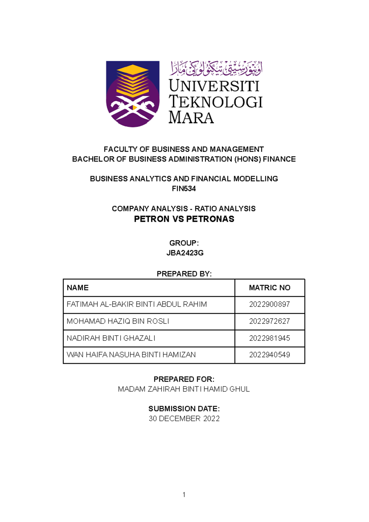 fin534 lab assignment 3