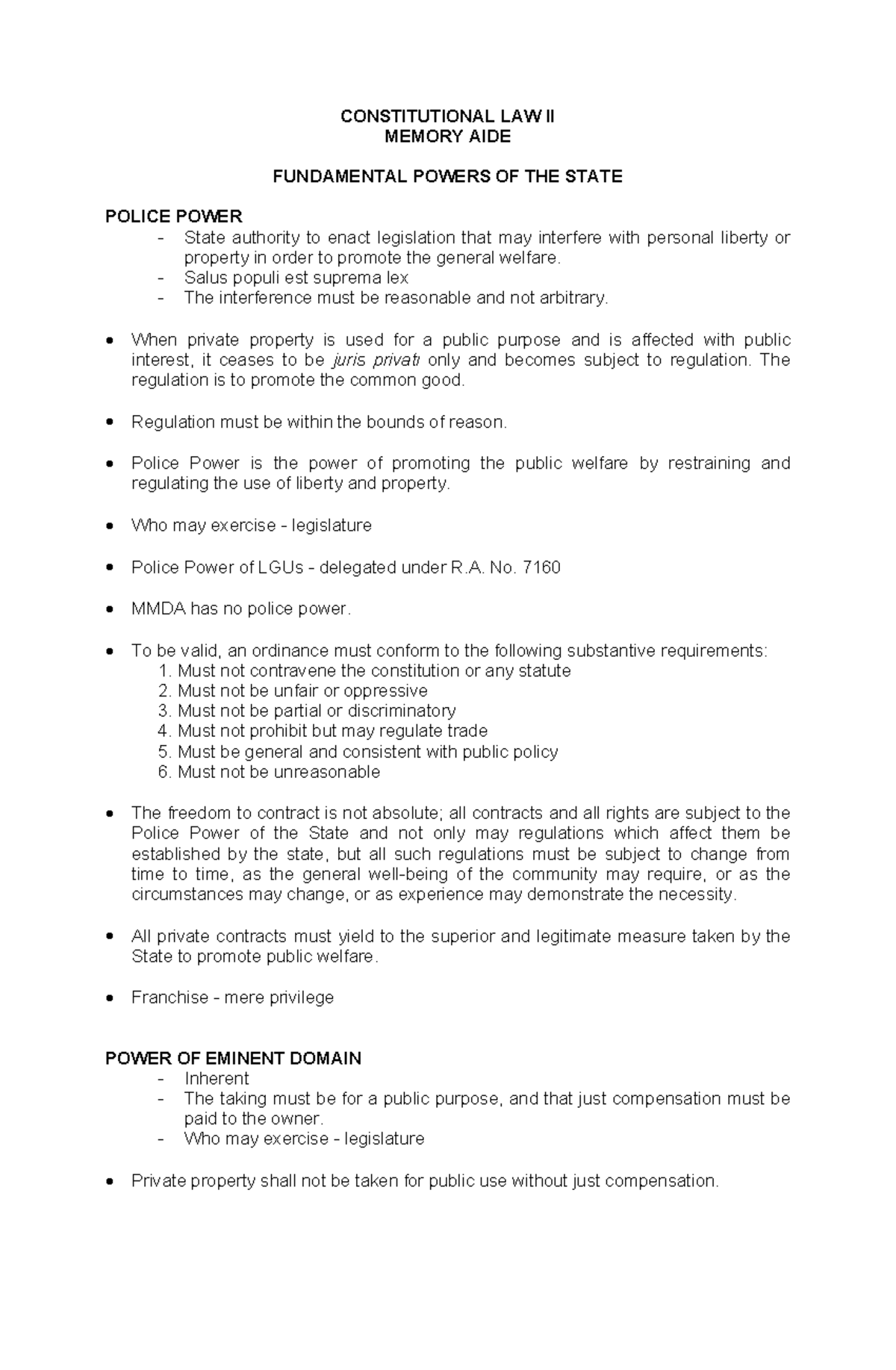 Memory Aid Article III - reviewer - CONSTITUTIONAL LAW II MEMORY AIDE ...