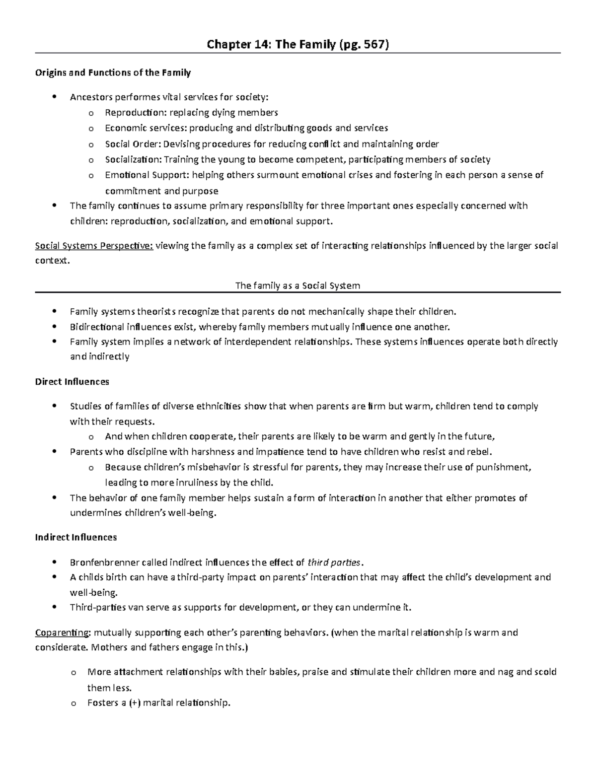 The Family - Lecture notes 17 - Chapter 14: The Family (pg. 567 ...