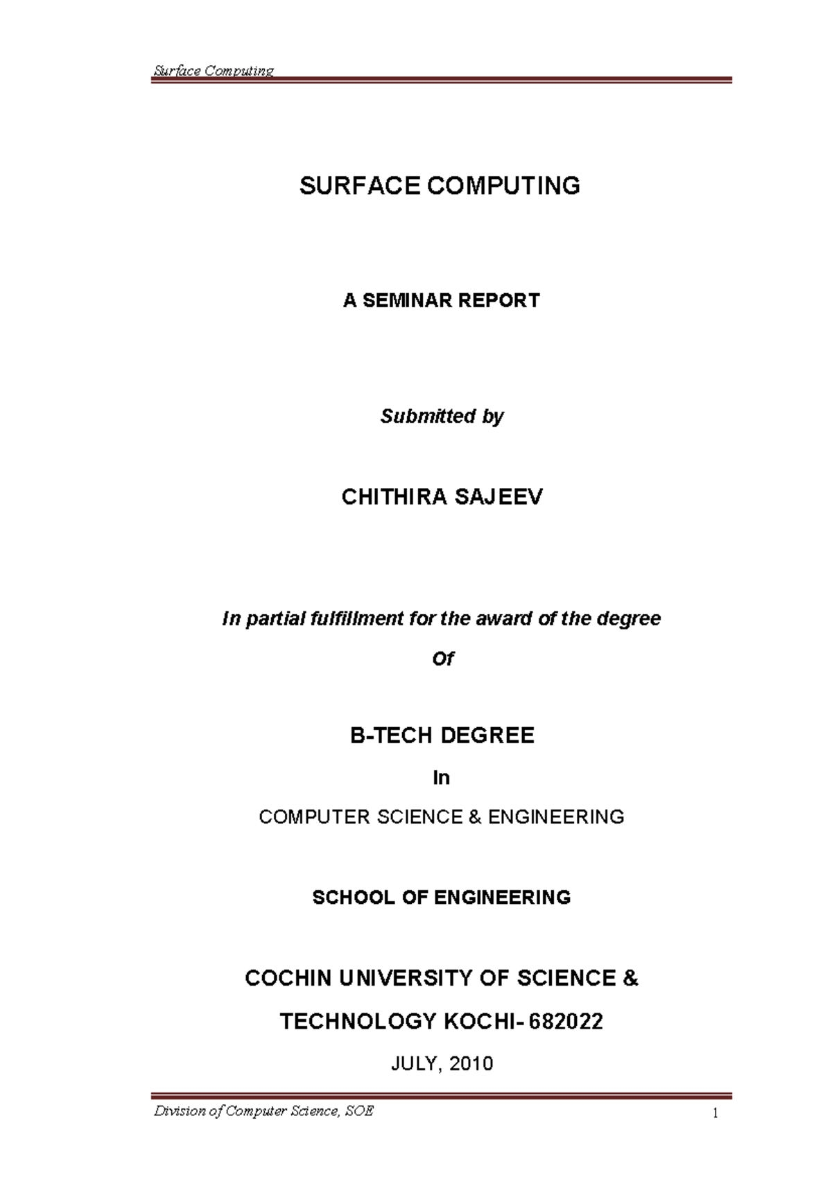 Surface Computing - noting - - Studocu